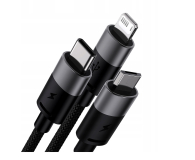 Baseus Kabel 3w1 USB - micro USB / Lightning / USB C 3.5A 1.2m  cza - 1502046 - zdjęcie 3